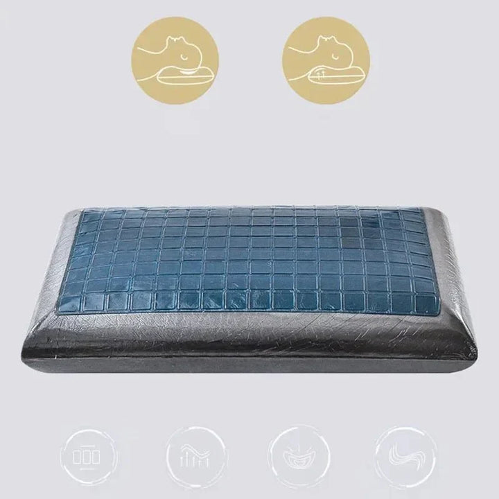 Achieve restful sleep with this ergonomic gel cooling pillow, offering head & neck support for all sleeping positions.