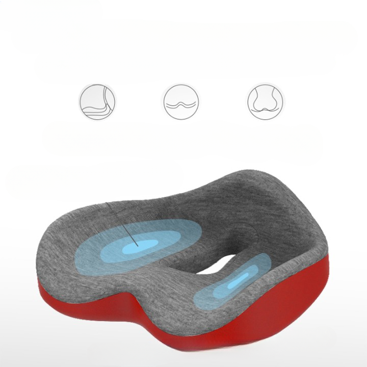 Supportive ergonomic memory foam cushion. Provides sciatica, tailbone, and back pain relief for any chair.