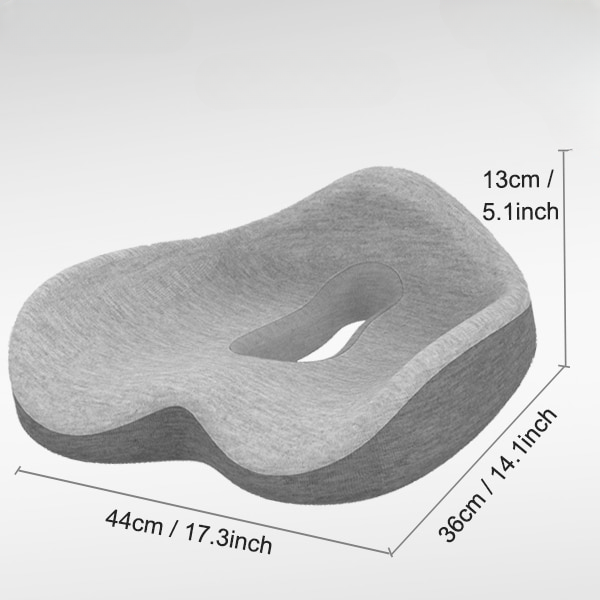 Ergonomic memory foam cushion for office chairs. Provides sciatica, tailbone, and back pain relief.