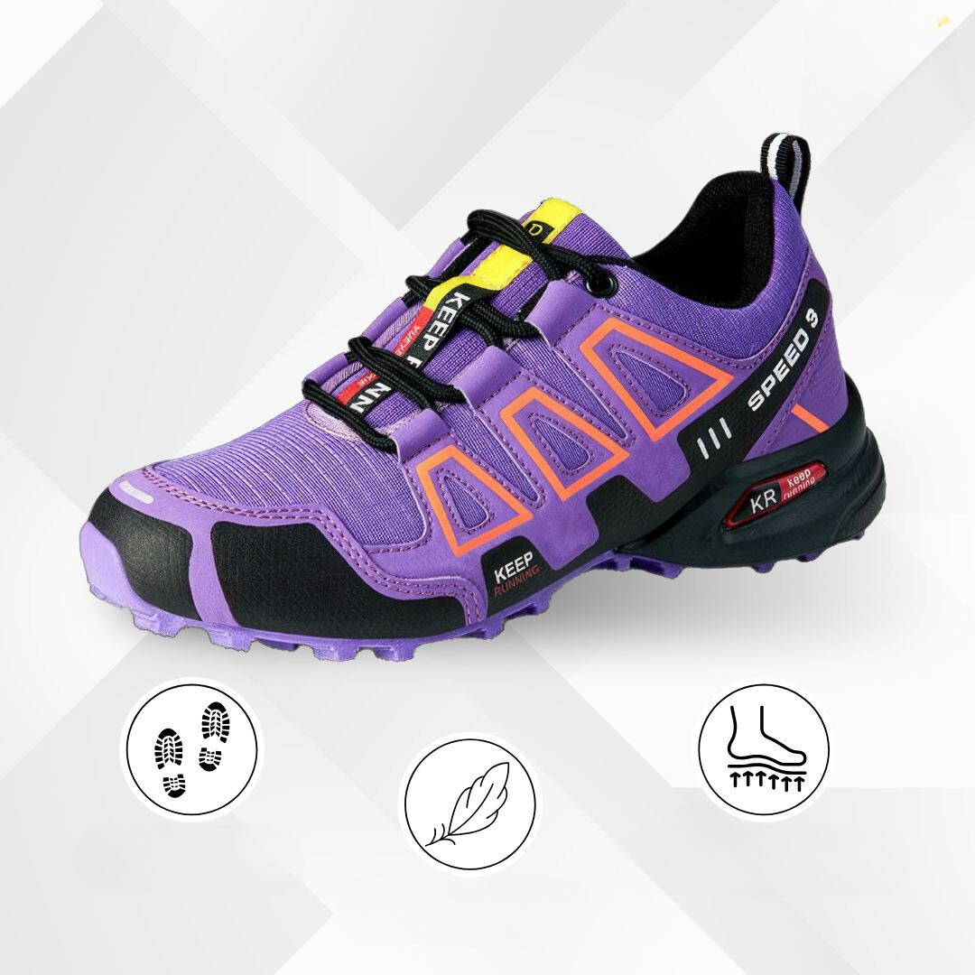 Close-up of TrailStep's ergonomic outdoor shoes, showcasing advanced comfort cushioning.