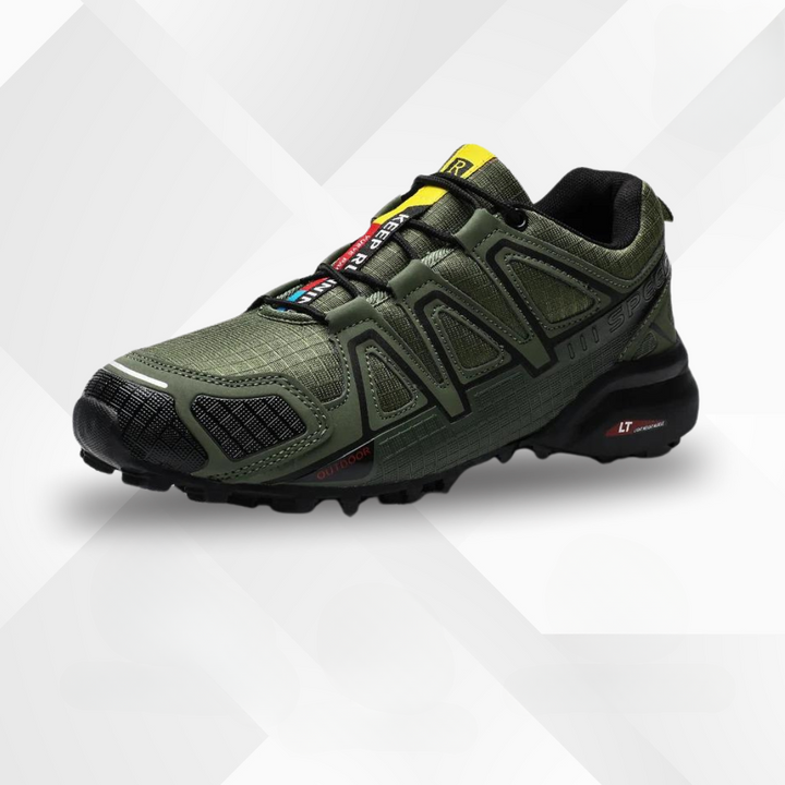 TrailStep ergonomic outdoor shoes, featuring dynamic cushioning for comfortable walking.
