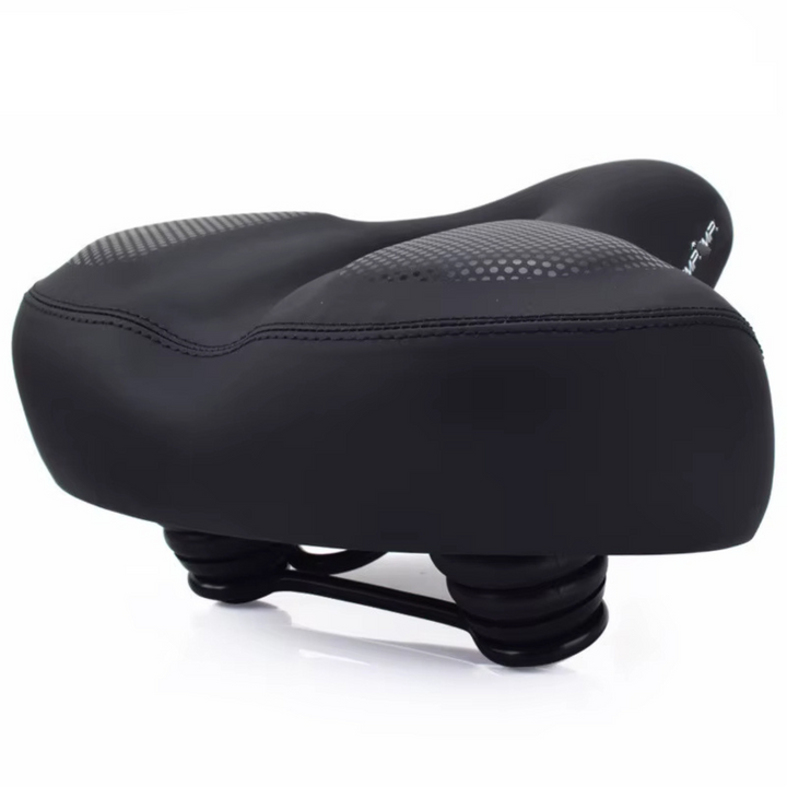 Brown ergonomic bicycle saddle designed for comfortable outdoor cycling. Durable bike seat for all riders.
