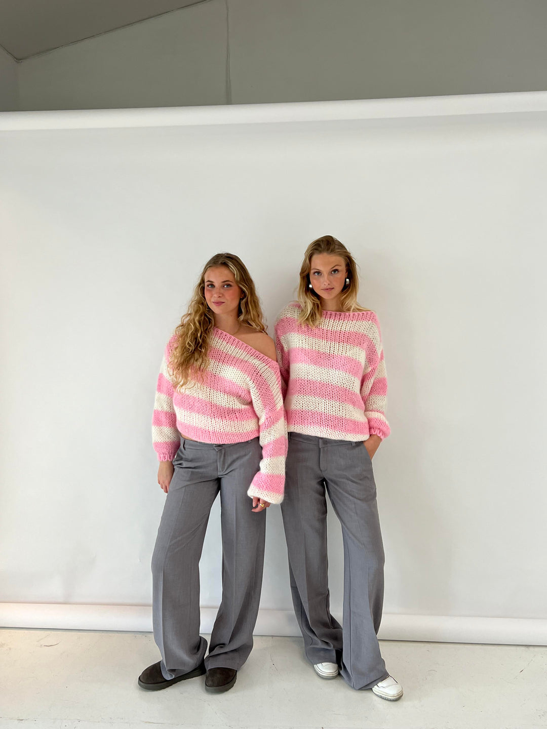 Esperanza | Women's Striped Long Sleeve Sweater - Striped - Image 8