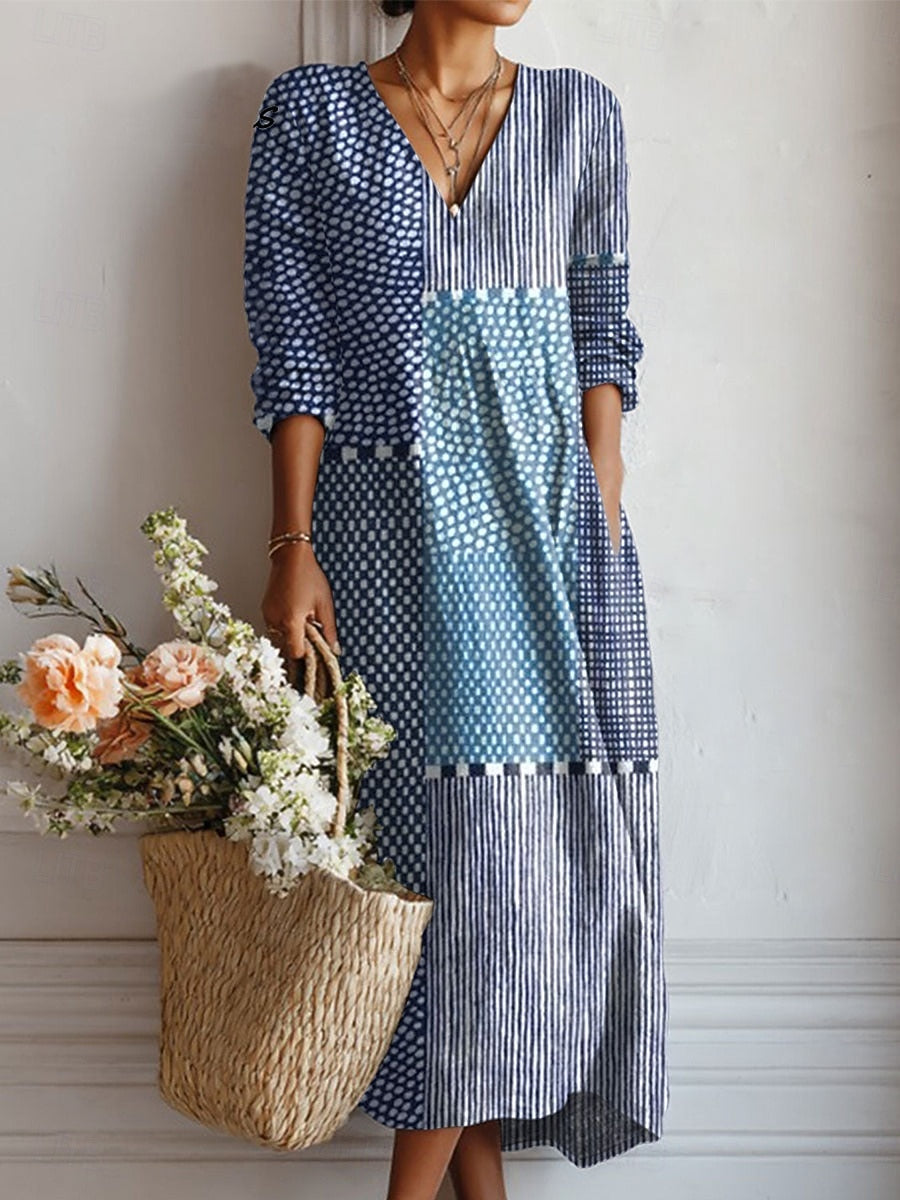 Estella | Women's Floral V-Neck Midi Dress - Image 6