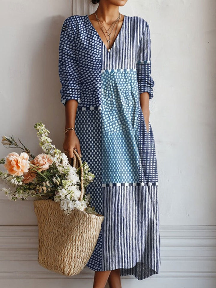 Estella | Women's Floral V-Neck Midi Dress - Image 6