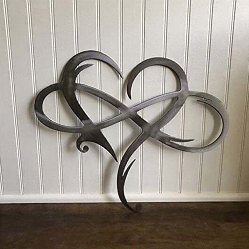 Eternal Love stainless steel wall art, elegant modern metal decor for home & office.