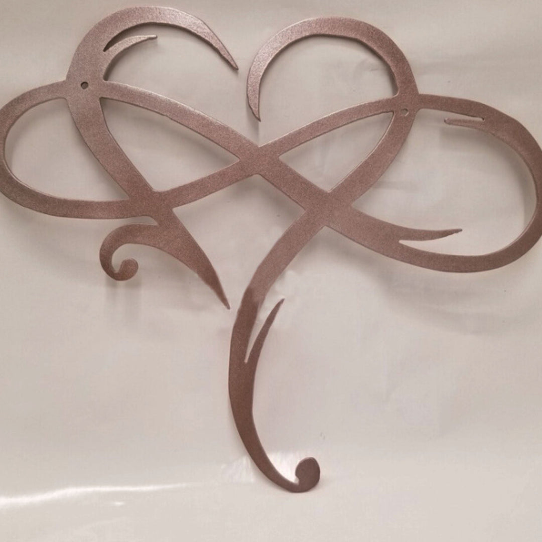Unique Eternal Love stainless steel wall art, a captivating metal accent for modern interior design.