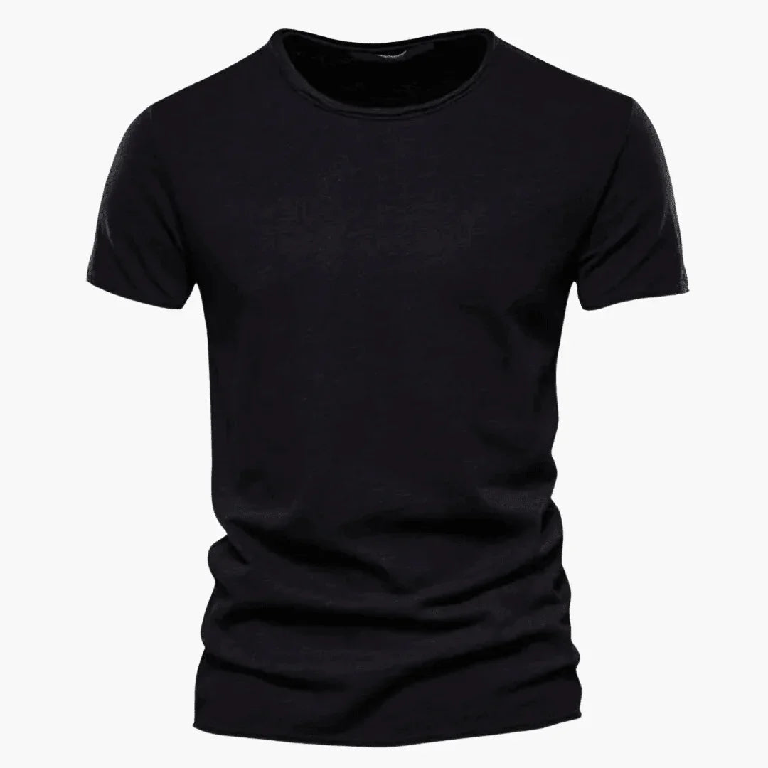 Stylish men's t-shirt with a raw-edge detail & crew neck. Relaxed fit, comfortable for everyday casual wear.