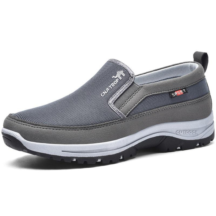 Stylish khaki men's slip-on orthopedic shoes, designed for effortless comfort and reliable foot support.