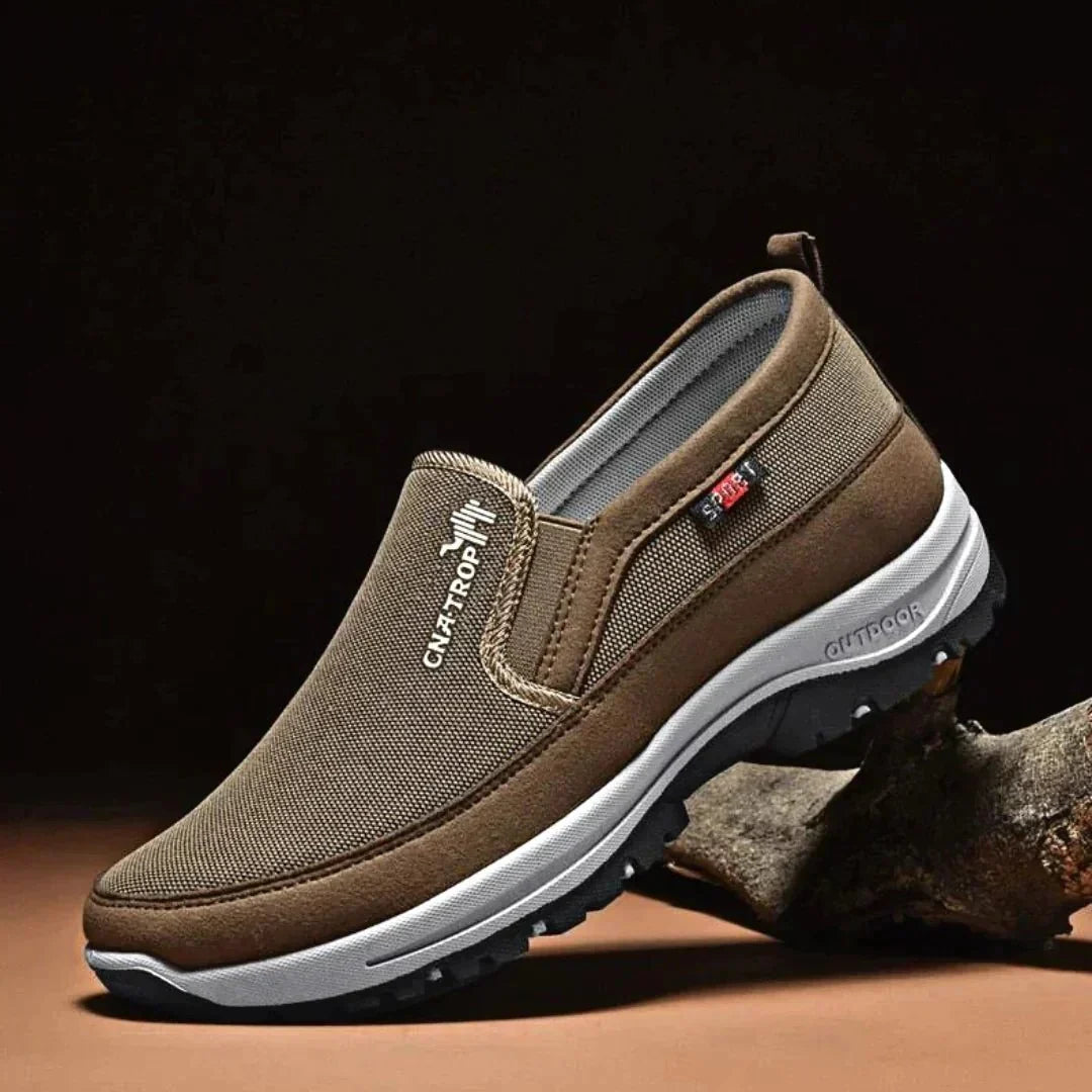 Blue men's slip-on shoes, engineered for all-day comfort and superior orthopedic foot support.