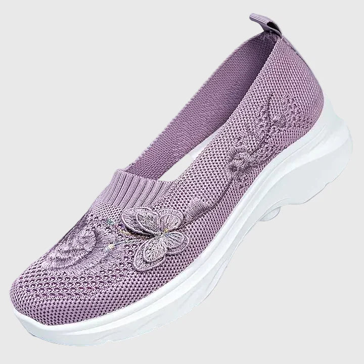 Eulalia | Women's Butterfly Embroidered Slip On Sneakers - Black - Image 4