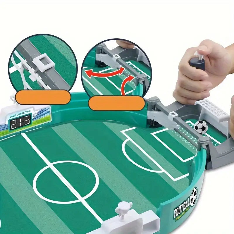 Compact kids' foosball table with detailed players and easy-grip handles, perfect for skill development & family game night.
