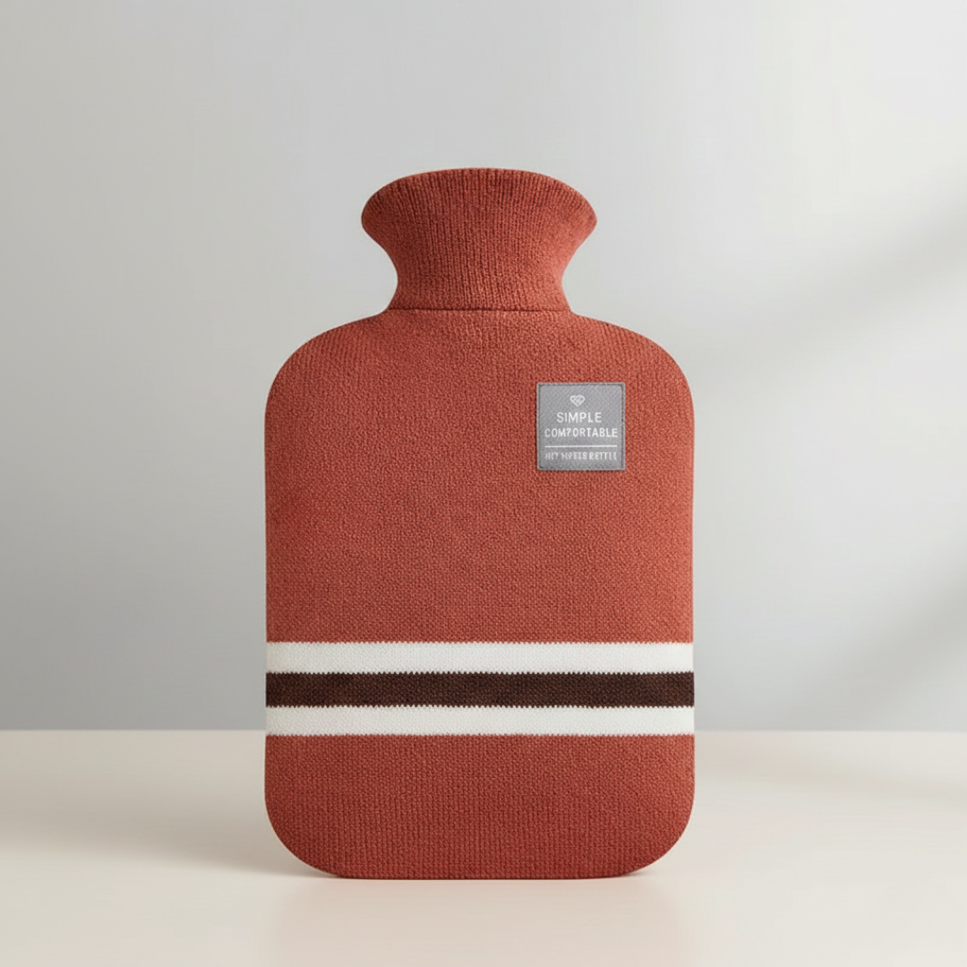 Unisex hot water bottle, extra large for warmth, comfort, and pain relief. Great for muscle relaxation & heat.