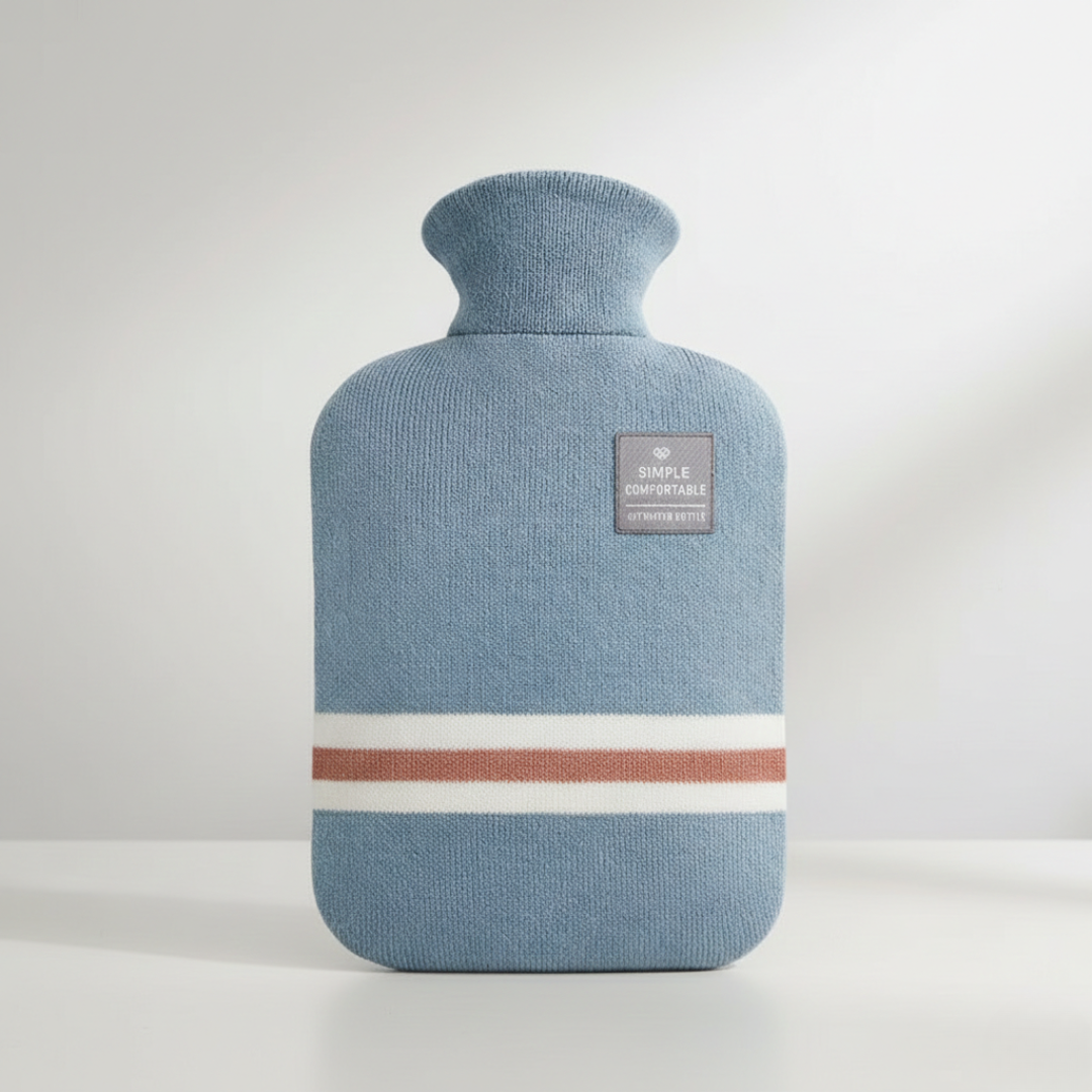 Extra large hot water bottle for cozy warmth, muscle relaxer, and stress relief. Perfect for heat therapy comfort.