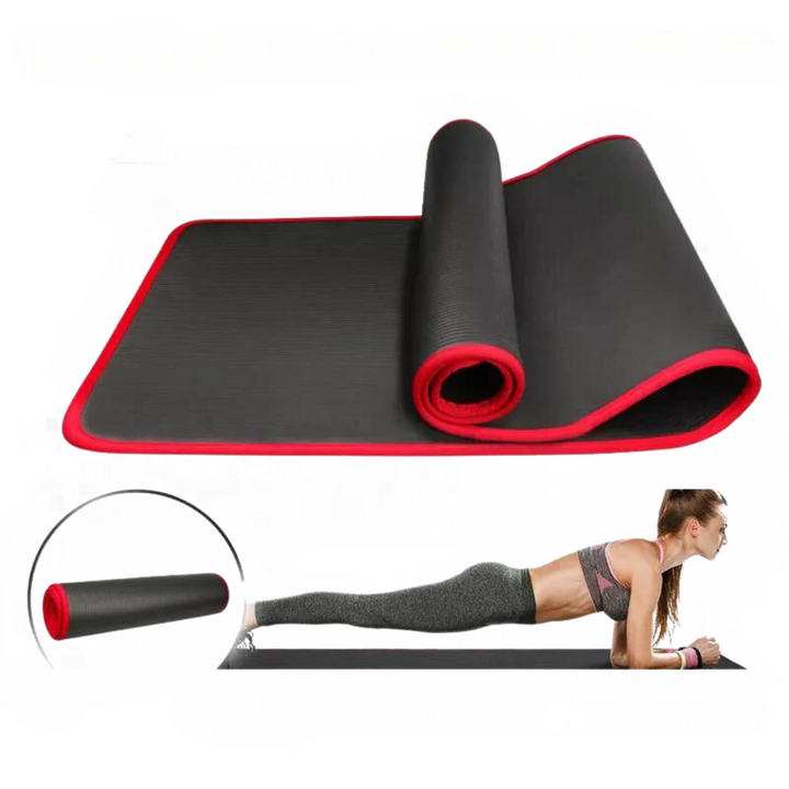 Extra thick 10mm non-slip yoga mat for comfortable workouts