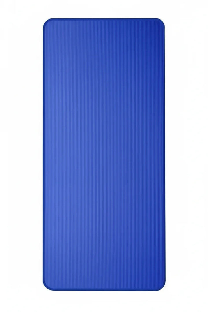 Folded view of a thick, non-slip workout mat for easy storage