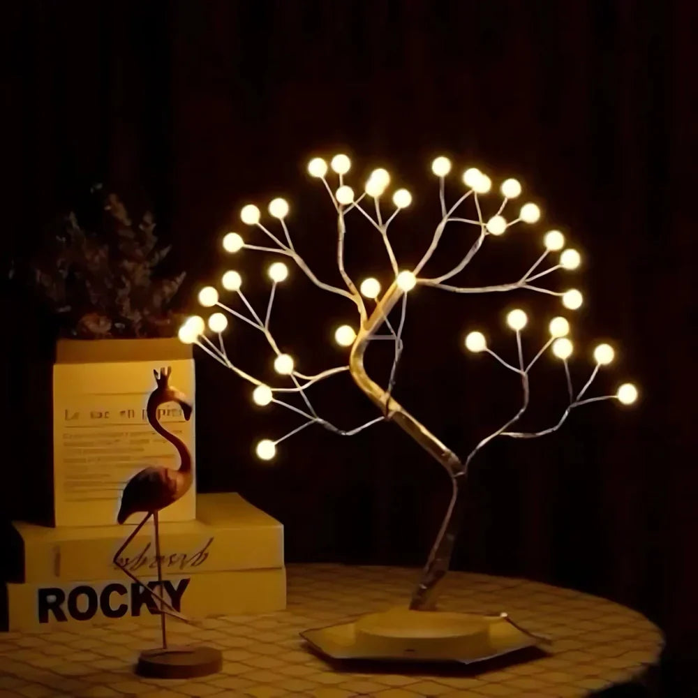 Nvroome Lights LED Bonsai Tree Lamp, a decorative table lamp with warm white fairy lights.