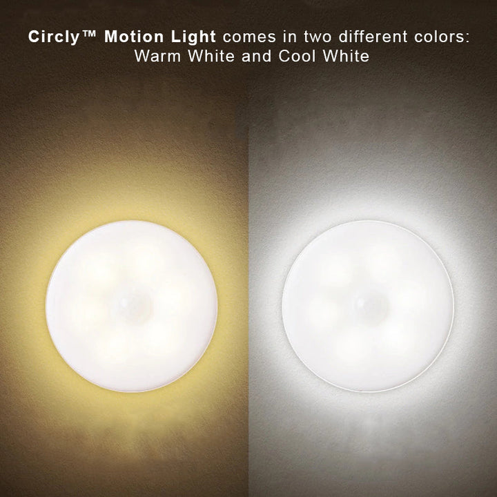 Compact cool white LED night light, automatic motion sensor & magnetic mount for under cabinet or shelf use.