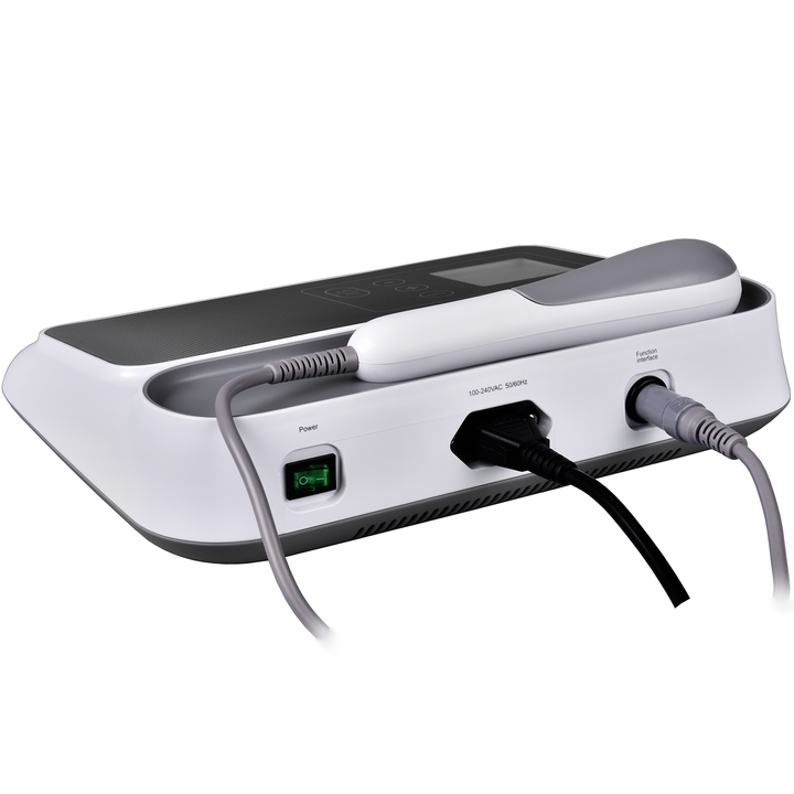 Ergonomic AeroPulse ultrasonic device, designed for effective deep tissue recovery & muscle pain relief.