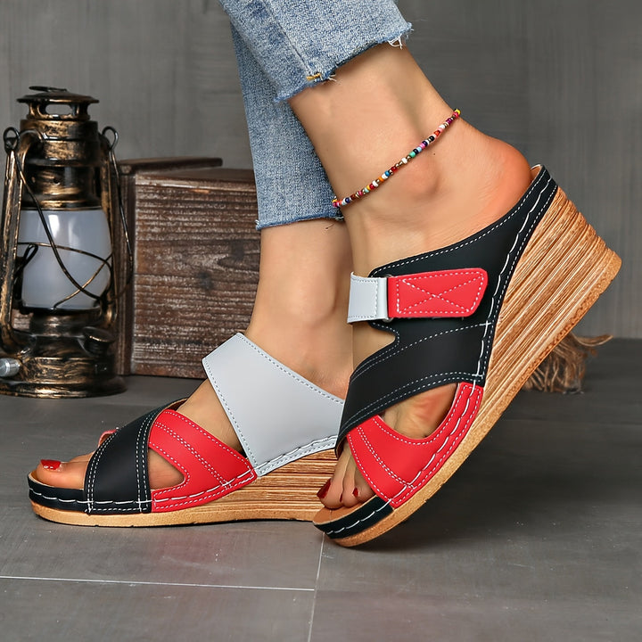 Women's Colorblock Wedge Slides