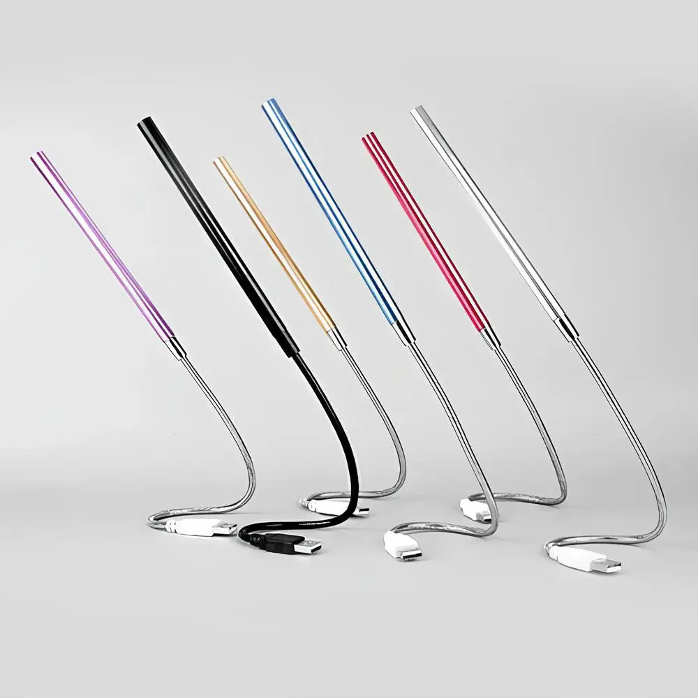 USB keyboard accessory: flexible gooseneck LED light, dimmable for focused illumination.