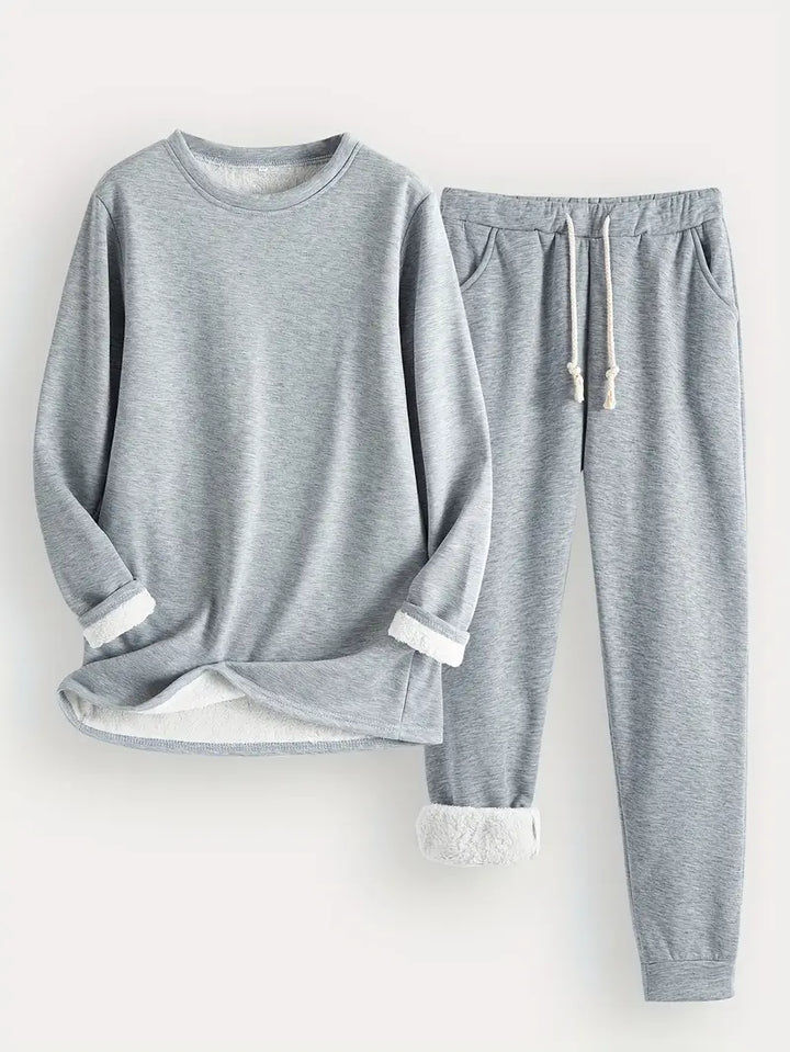 Relaxed fit women's two-piece lounge set, offering ultimate comfort for home or casual outings.