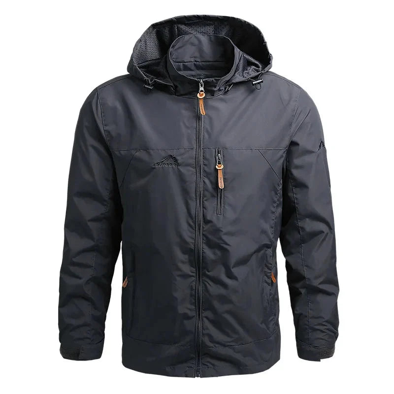 Essential men's lightweight waterproof windbreaker jacket, excellent wind & rain protection.