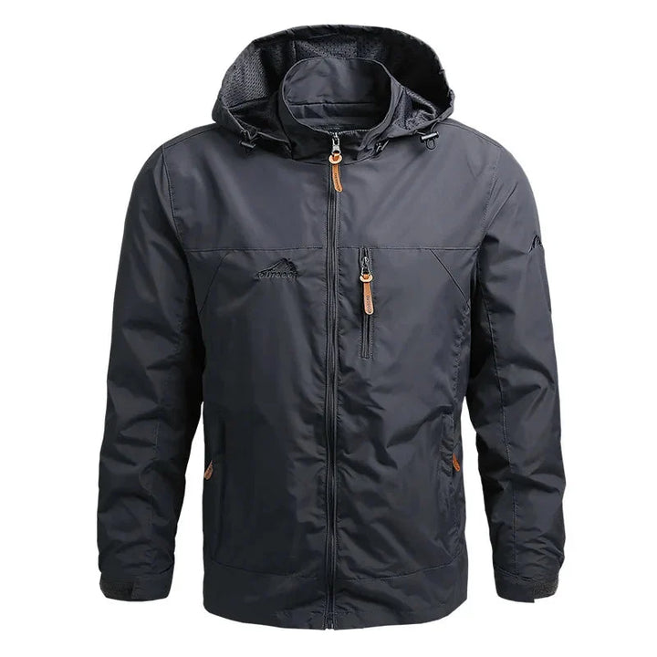 Essential men's lightweight waterproof windbreaker jacket, excellent wind & rain protection.