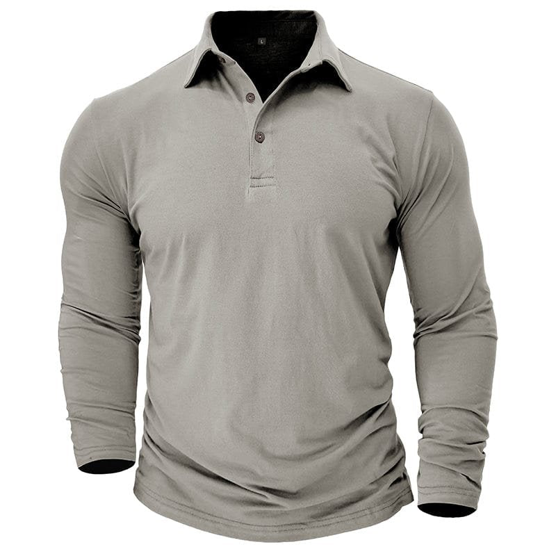 Everyday wear long-sleeve men's polo, combining comfort with a tailored fit.