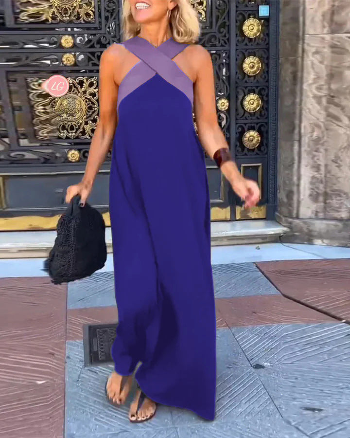 Women's Cross-Neck Maxi Dress