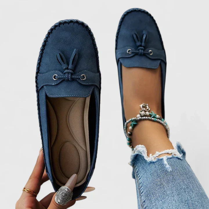 Women's Suede Bow Loafers