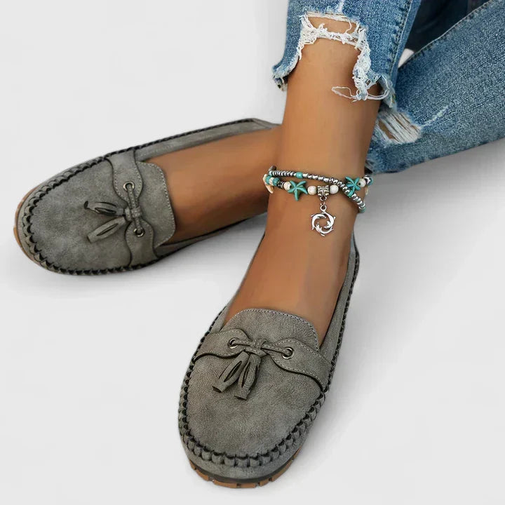 Women's Suede Bow Loafers