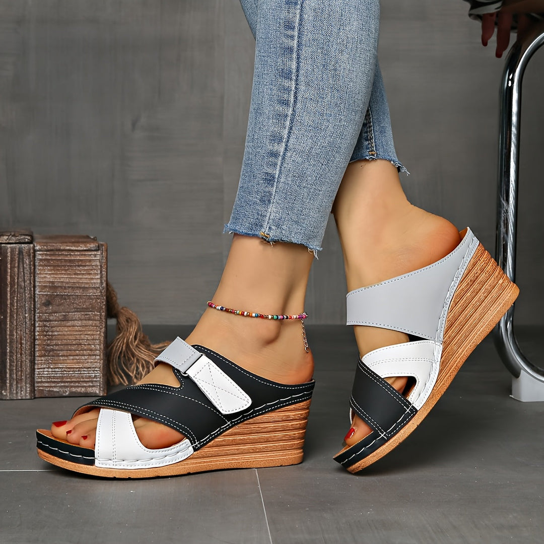 Women's Colorblock Wedge Slides