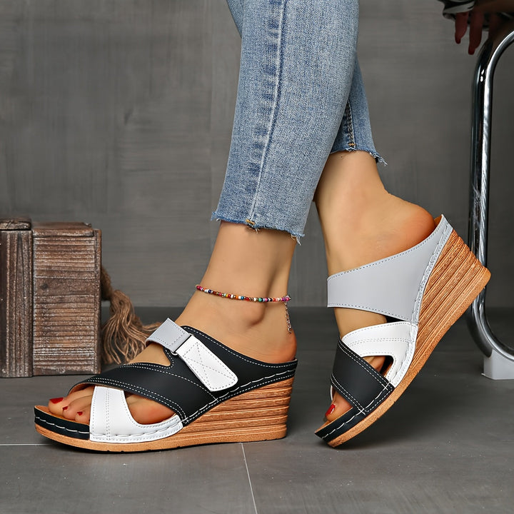 Women's Colorblock Wedge Slides
