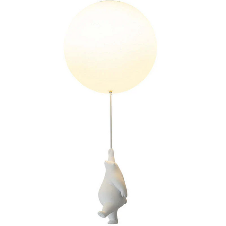 Adorable bear balloon pendant light, ideal whimsical lighting for nursery decor.