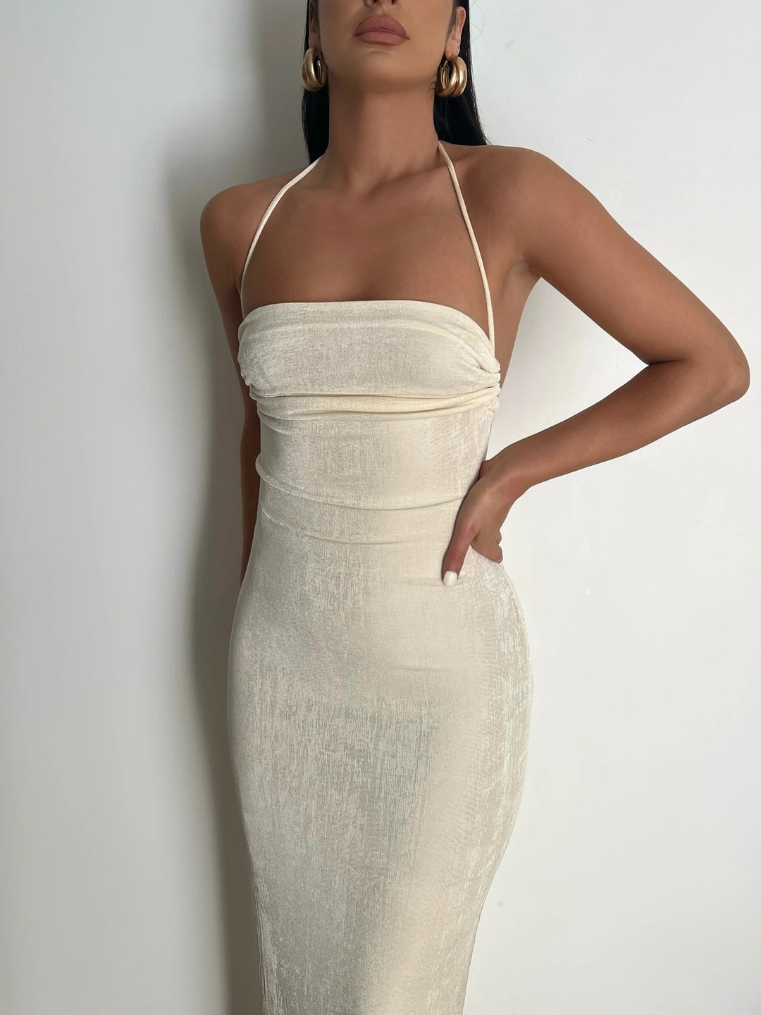 Sophisticated Fayen women's dress, an elegant low back evening gown for formal events.