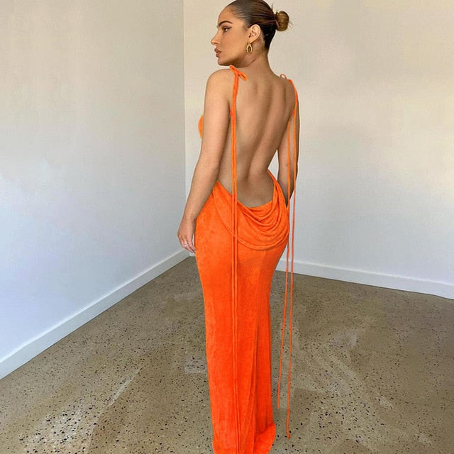 Chic Fayen low back formal maxi dress, a beautiful long gown for women.