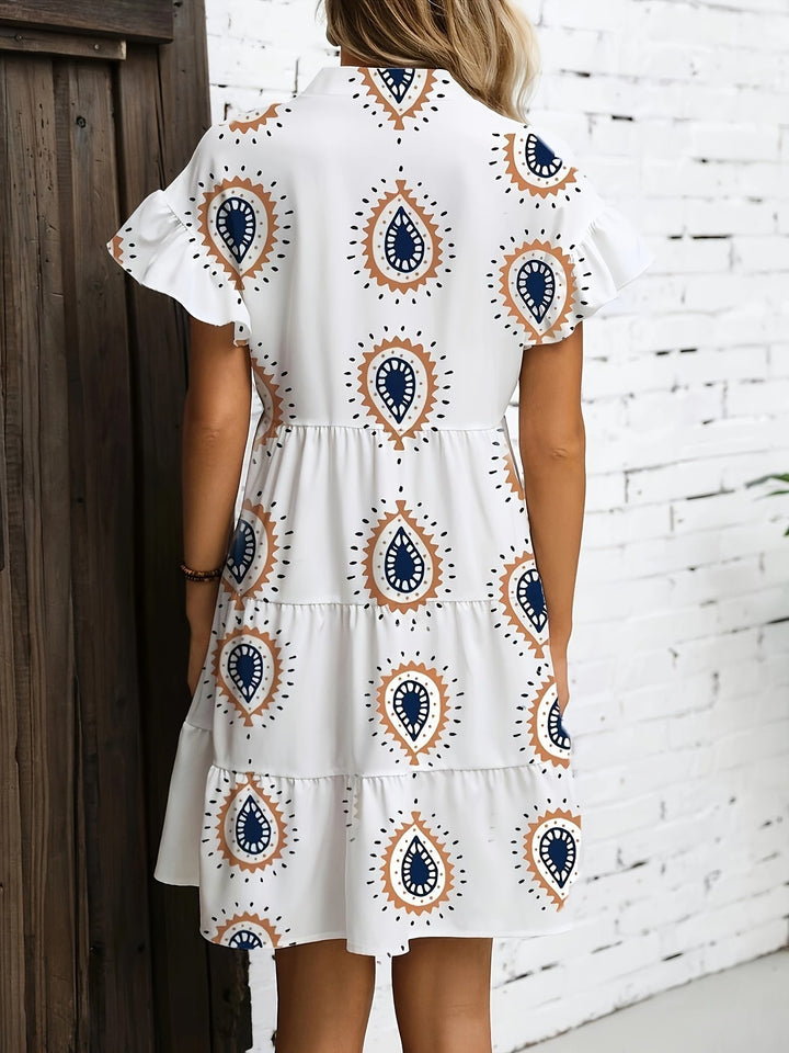 Boho Midi Dress - White