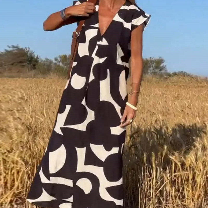 Women's Modern Print Maxi Dress