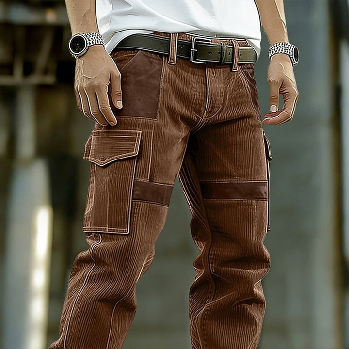 Stylish men's relaxed fit cargo pants for everyday wear, travel, or workwear style.