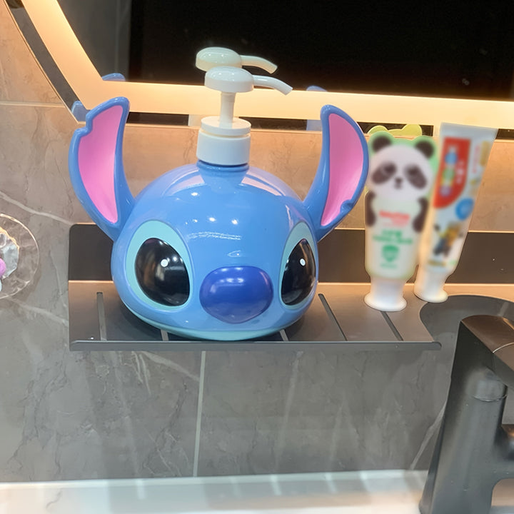 Unique Disney Stitch character soap dispenser. Fun gift & novelty decor for kids' bathrooms or kitchen accessories.