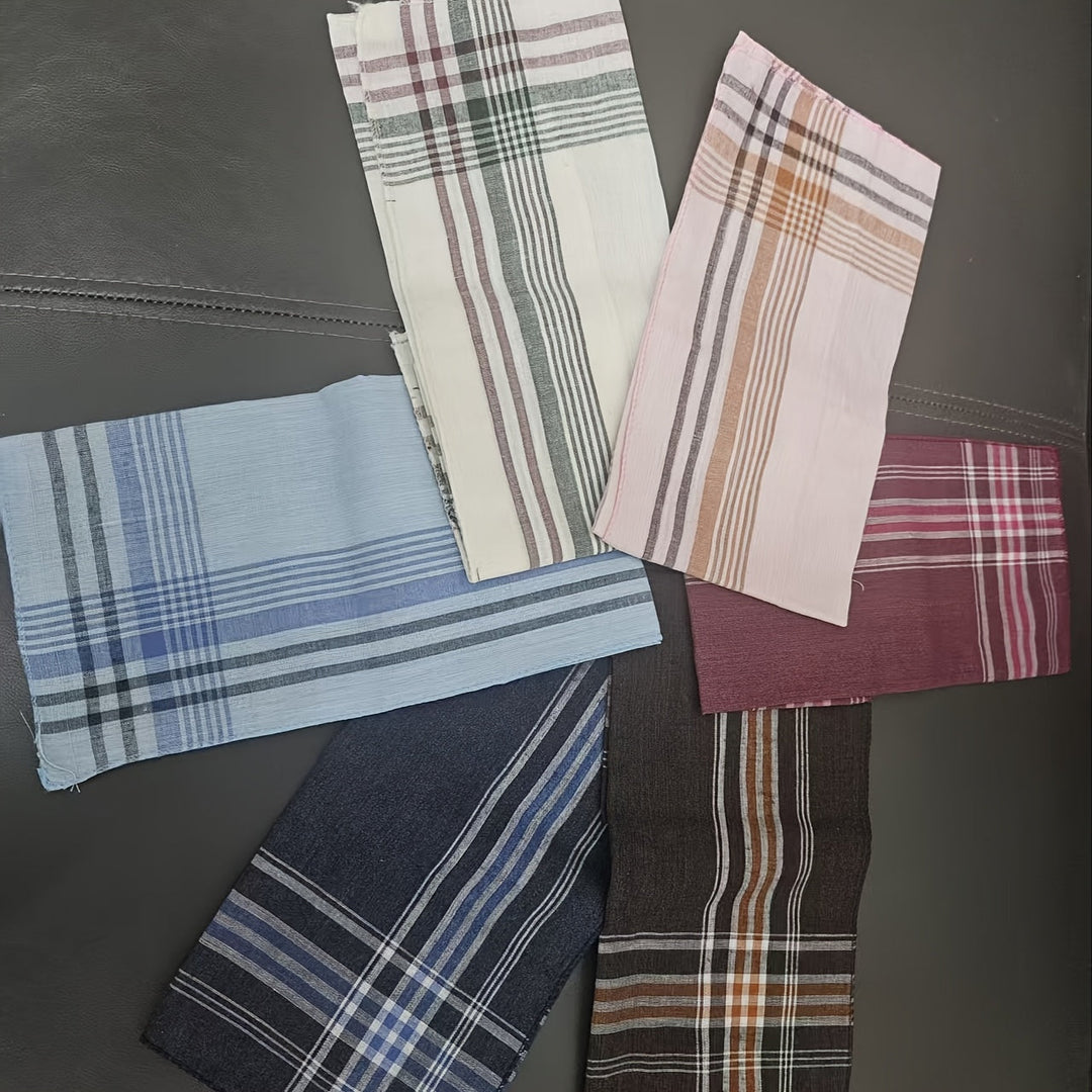 Set of elegant cotton handkerchiefs, perfect formal wear accessory for men.