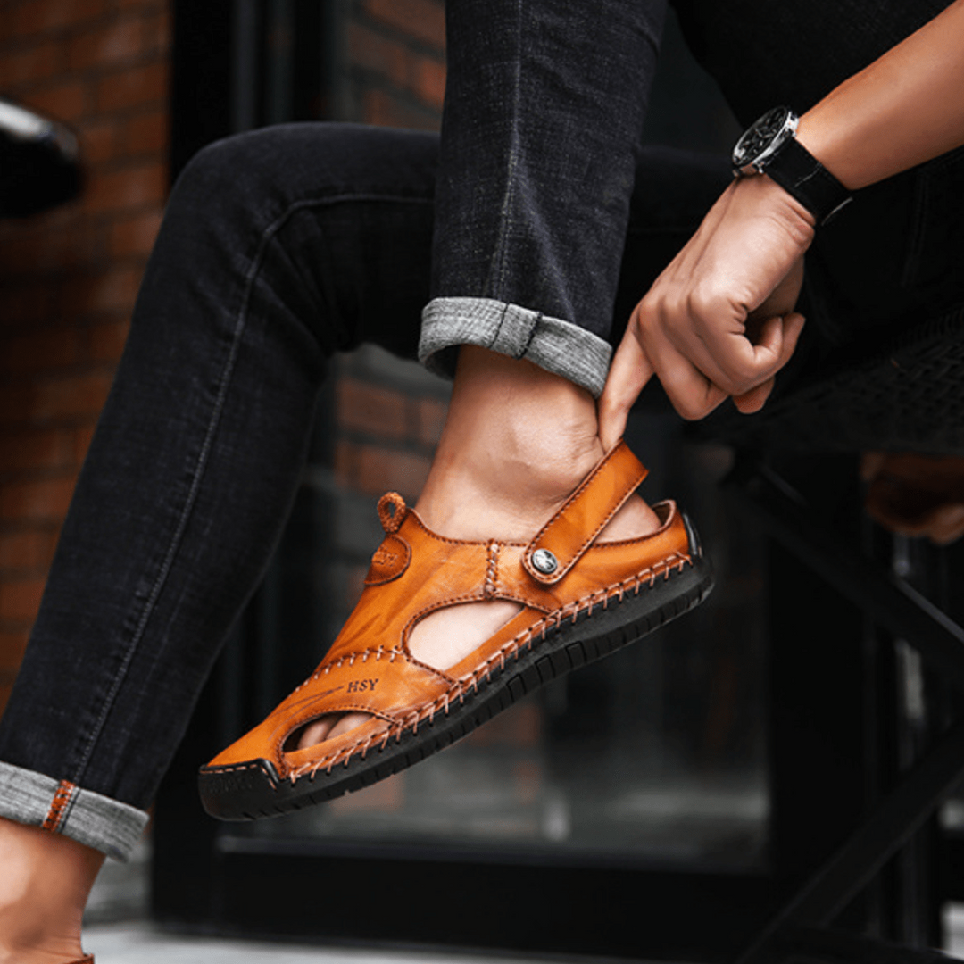 Durable men's fisherman sandals, ideal for beach, outdoor activities, or everyday summer comfort with slip-on design.