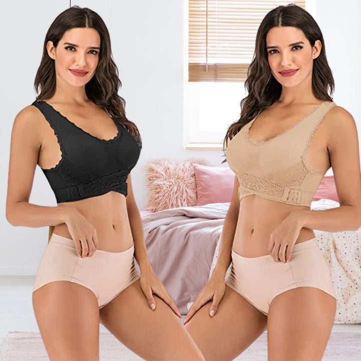 Modern wireless lace comfort bra for women, combining elegant design with soft fabric for everyday wear.