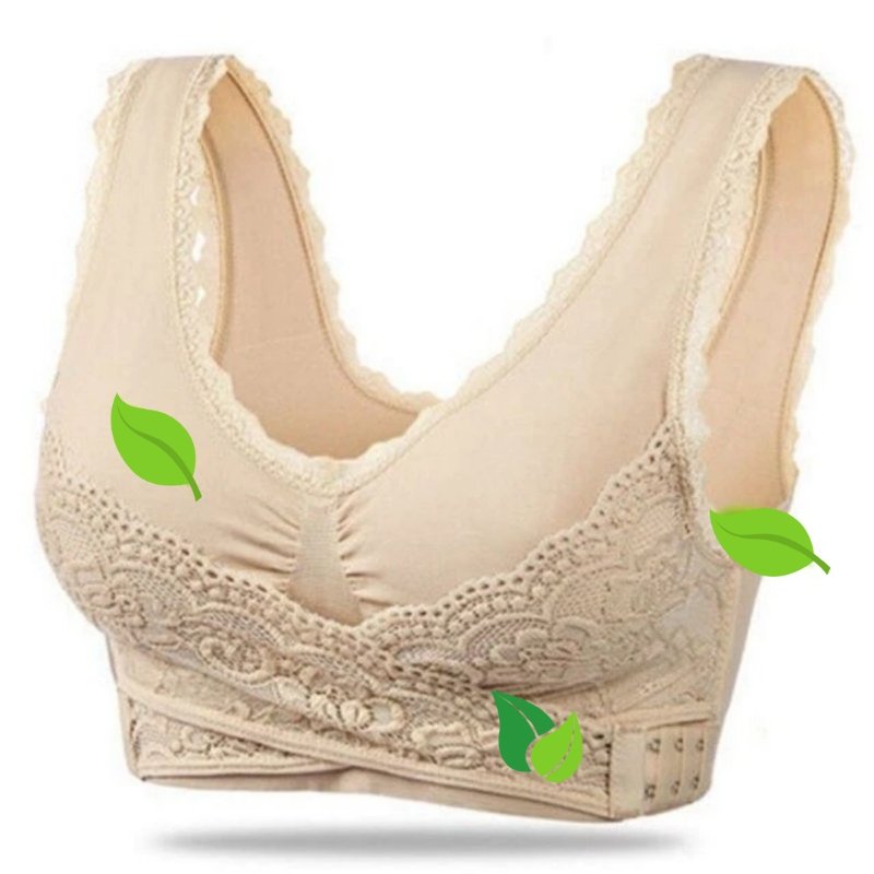 Supportive wireless comfort bra for women, designed with elegant lace for everyday wear and gentle shaping.