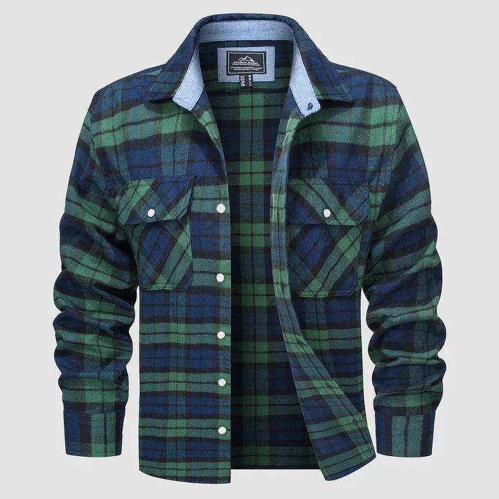 Comfortable men's Logan flannel-lined button-down long-sleeve shirt, stylish menswear for daily wear.