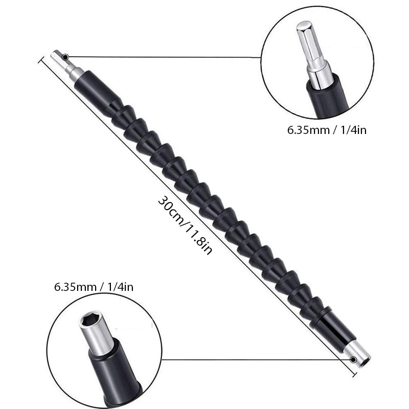 Durable carbon steel flexible drill extension, ideal power tool accessory for tough home repair tasks.