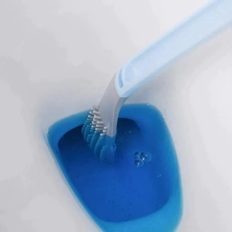 An essential L-shaped flexible toilet brush, ideal for deep cleaning & maintaining toilet hygiene.