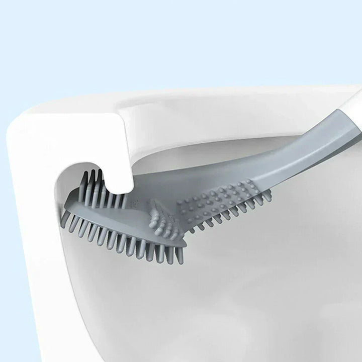 TPR flexible L-shaped toilet brush designed for efficient rim cleaning & spotless toilet hygiene.