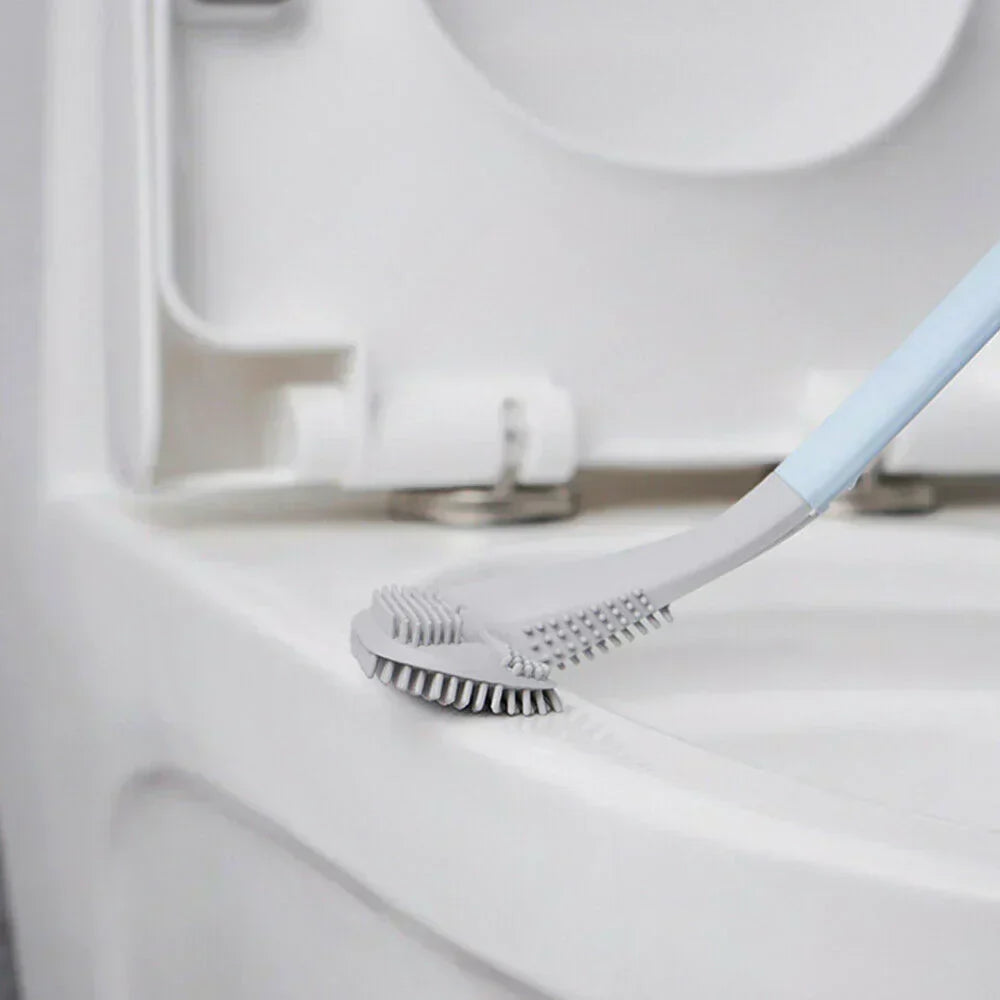 Soft yet effective TPR flexible L-shaped toilet brush for thorough & hygienic deep cleaning.